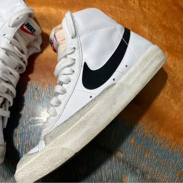 Nike Blazer Mid ‘77 Vintage White Black Sneakers basketball foam tongue 7.5 - Image 3
