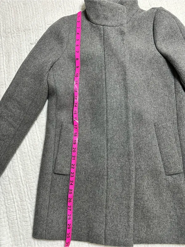 J. Crew Gray Stand Collar Wool-Blend Pea Coat - Image 10