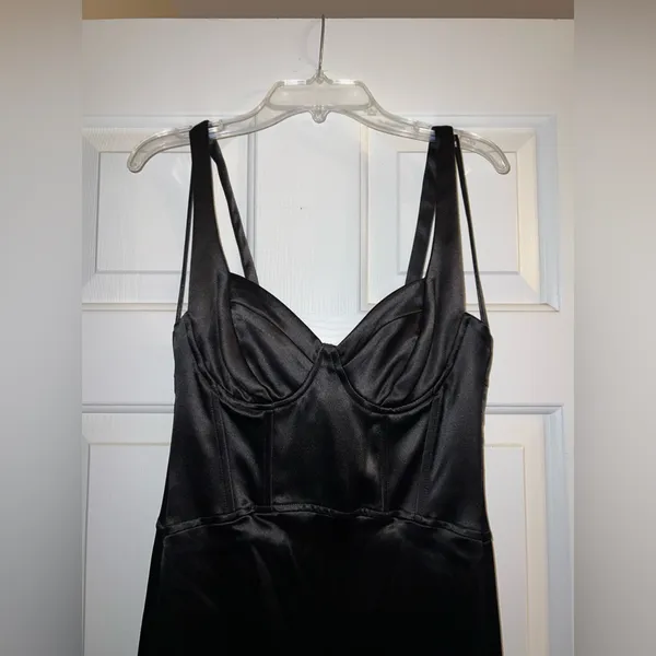 Zara Corsetry-Inspired Midi Dress in Black Size XS New with tag - Image 11