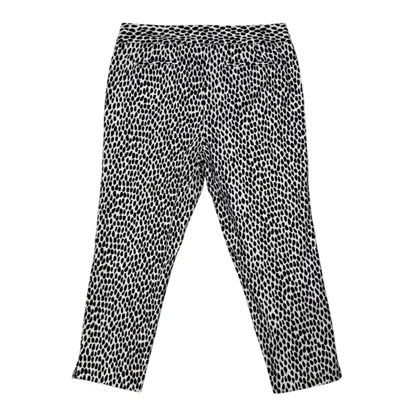 Talbots 14 Dalmatian Print Slim Crop Pants Black‎ White Animal Textured Trouser - Image 3