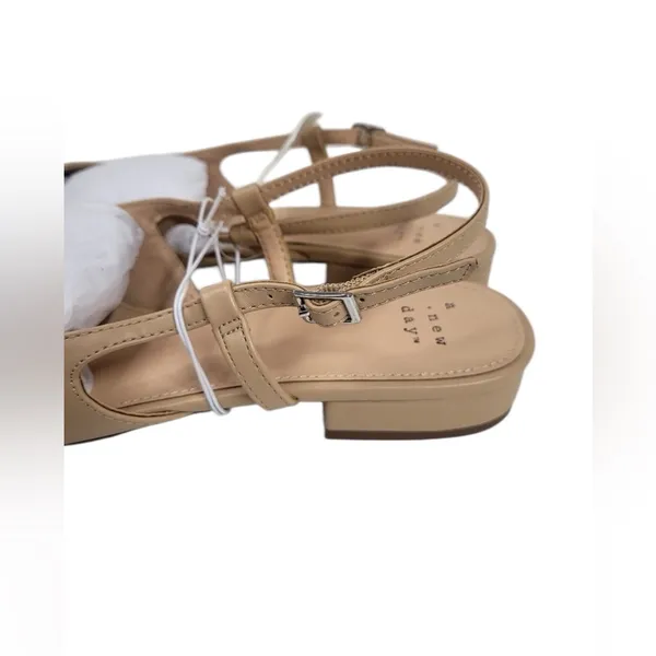 A New Day Maxine Women’s 8.5 Tan Black Cap Toe Slingback Flats - Image 6