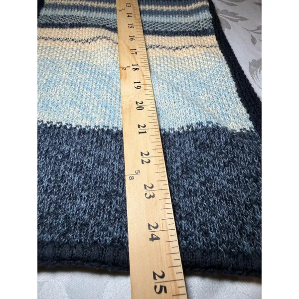 Vintage Gloria Vanderbilt Blue Striped Knit Sweater Vest Size Medium - Image 5