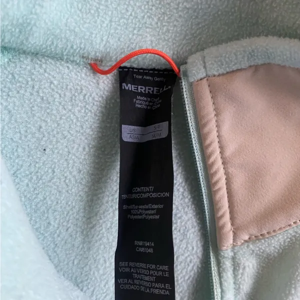 Merrell micro fleece quarter zip mint and tan - Image 3