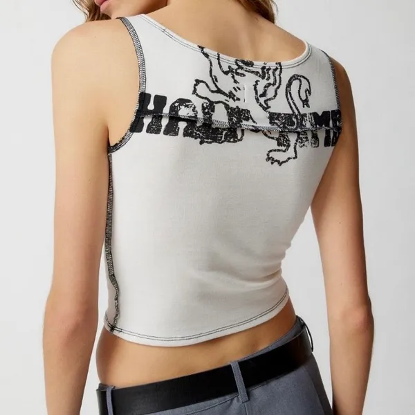 BDG Women's Cream and Black Tank Top - Image 5