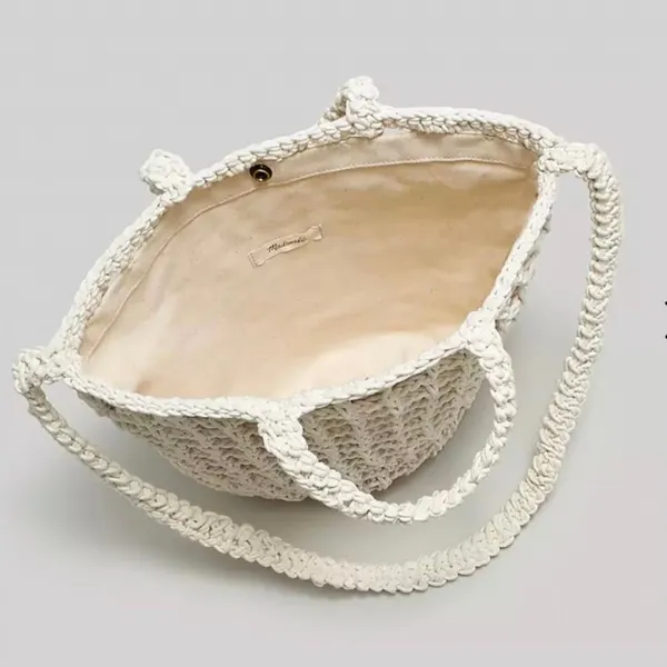 MADEWELL Crocheted Rope Tote Antique Cream Summer Vibes Boho Vacation Resort - Image 11