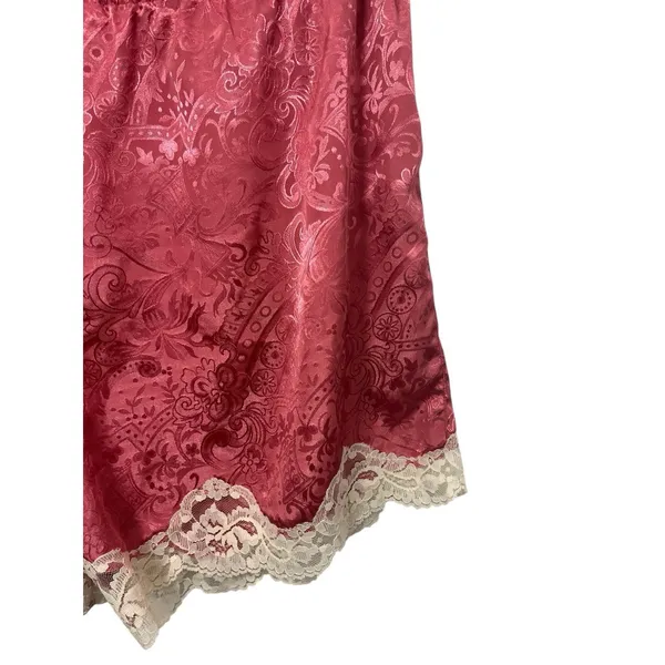 Vtg Victoria’s Secret Cami Tank Top Shorts Set Small Gold Label Pink Festival - Image 9