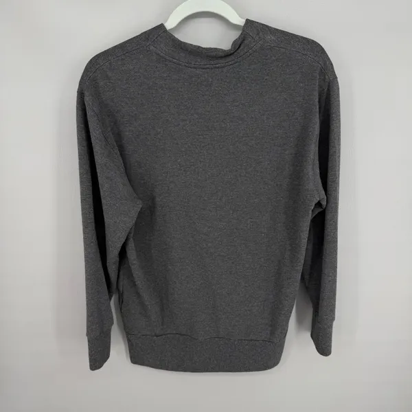 Athleta Purana Wrap Sweatshirt M Grey Tencel Modal‎ Crossover V-Neck Pullover - Image 5