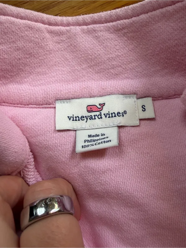 Vineyard vines pastel two tone pink Shep quarter zip size small - Image 3