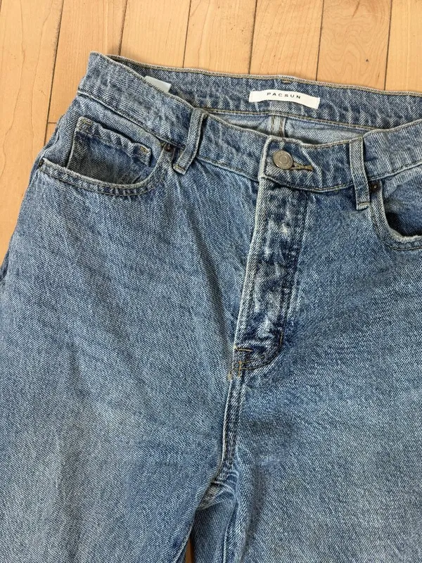 PACSUN High Rise Straight Denim Jeans Acid Wash 90's Size 26 - Image 3