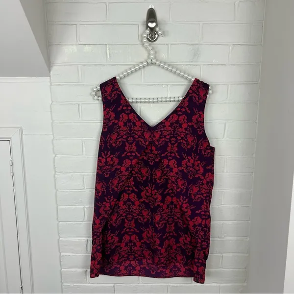 CABI Modern Cameo Magenta Face Figure Patterned Tank Top Size M - Image 10