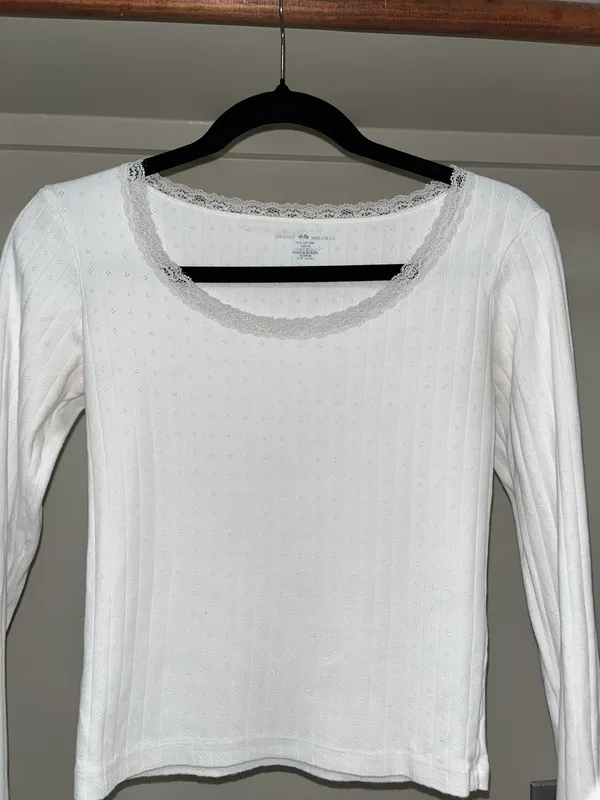 McKenna Top, Pointelle eyelet top - Image 3