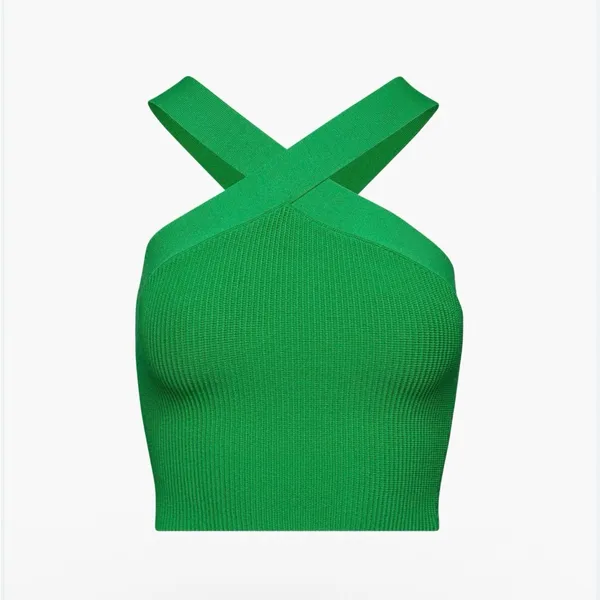 Green Women's Aritzia Cross-Strap Top - Image 5