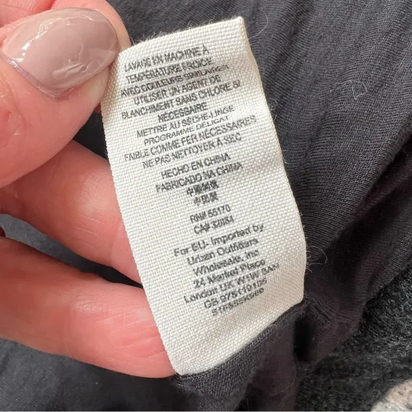 Free People Slouchy Peacoat Charcoal Gray Double Breasted Jacket Size Small - Image 14