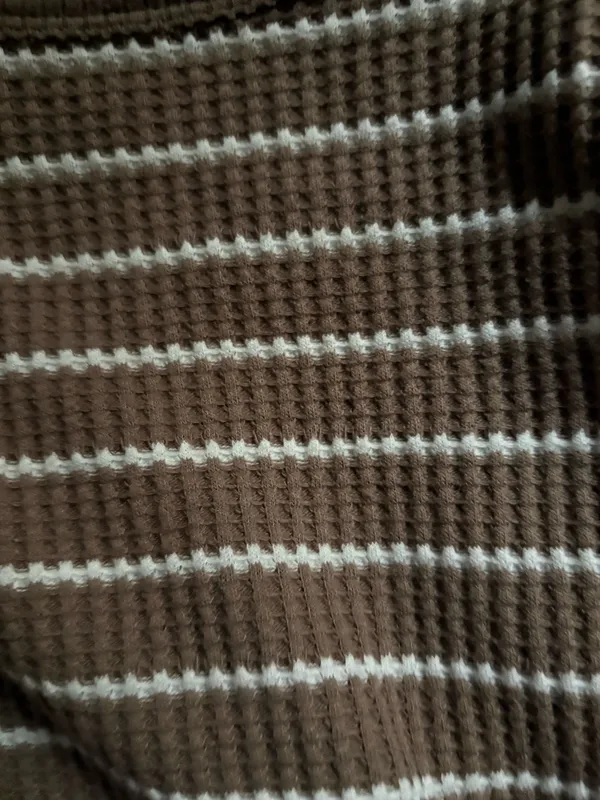 Brown Waffle Knit Sweater Size M - Image 3