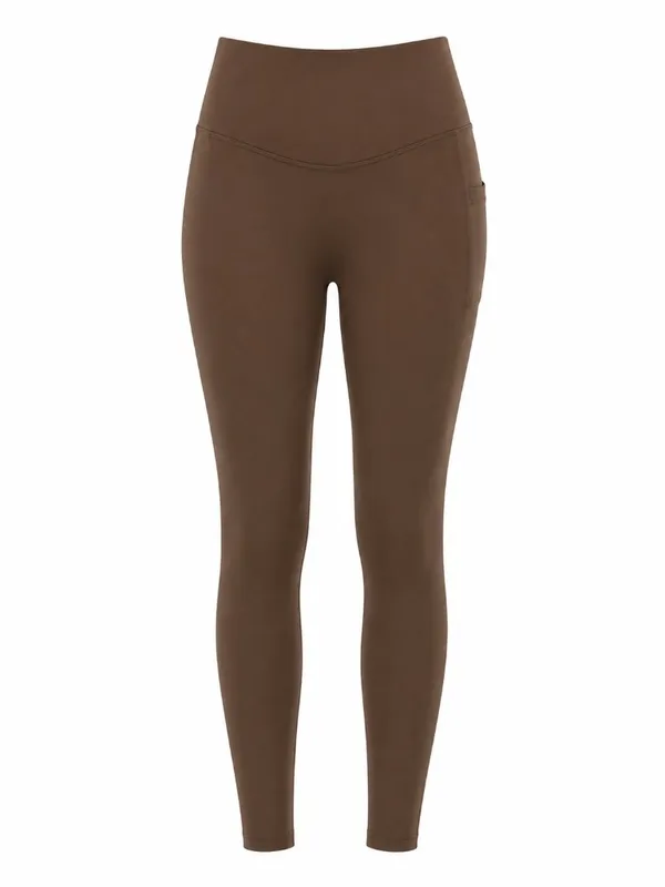 Halara Brown High-Rise Side Pocket Full-Length Leggings 1X - Image 2