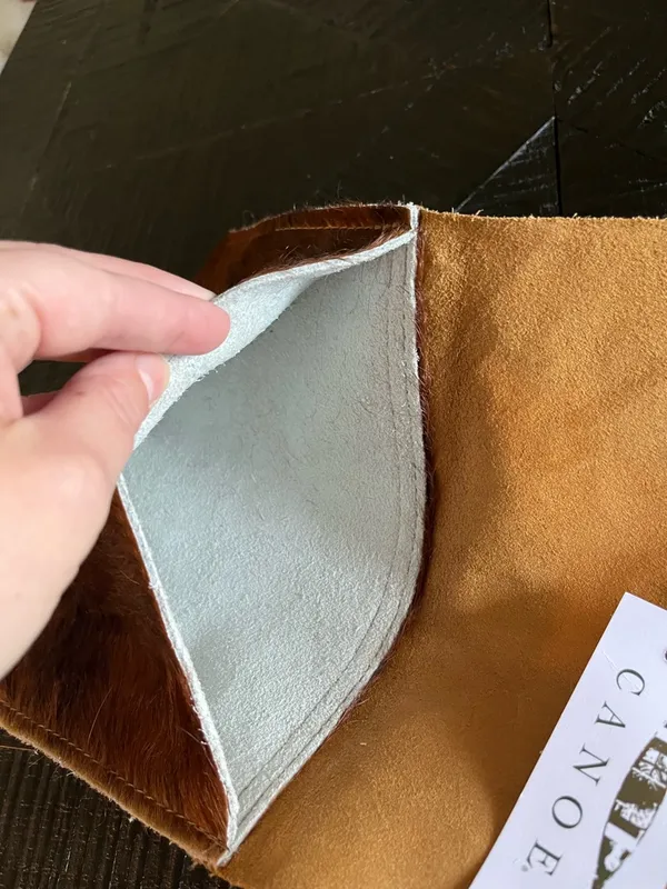 Vintage Canoe Hair-On-Hide Leather Envelope Clutch – Western Boho NEW - Image 3