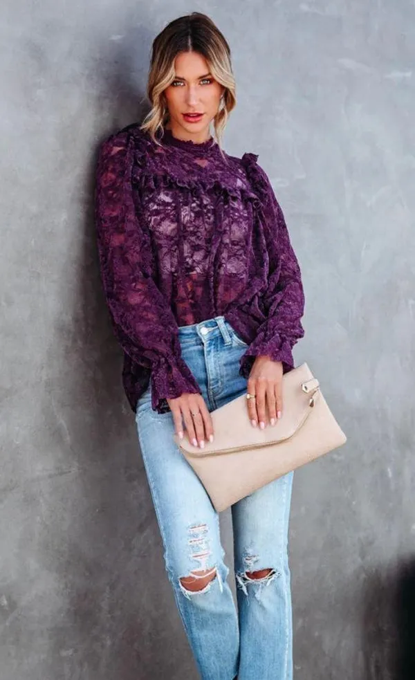 VICI | Rosa Velvet Lace Babydoll Top - Image 5