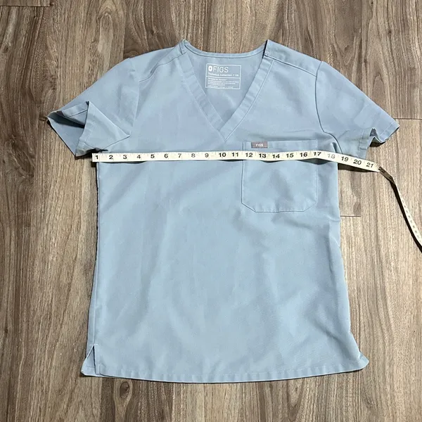 Figs Women's V-Neck Scrub Top in Slate Blue - Image 8
