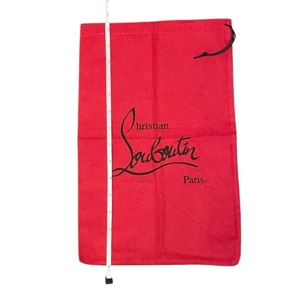 Christian Louboutin 14.5” x 9” Red Crossbody Shoulder Bag Clutch Dustbag - Image 3