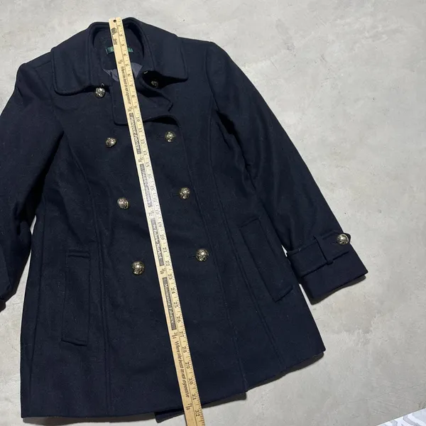 Lauren Ralph Lauren Double-Breasted Wool Blend Peacoat Size 2 Small Vintage - Image 4