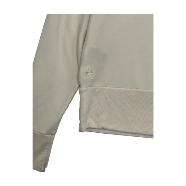 Athleta Recharge Sweatshirt Womens Small Ivory V Neck Faux Wrap Soft Yoga Cozy - Image 5