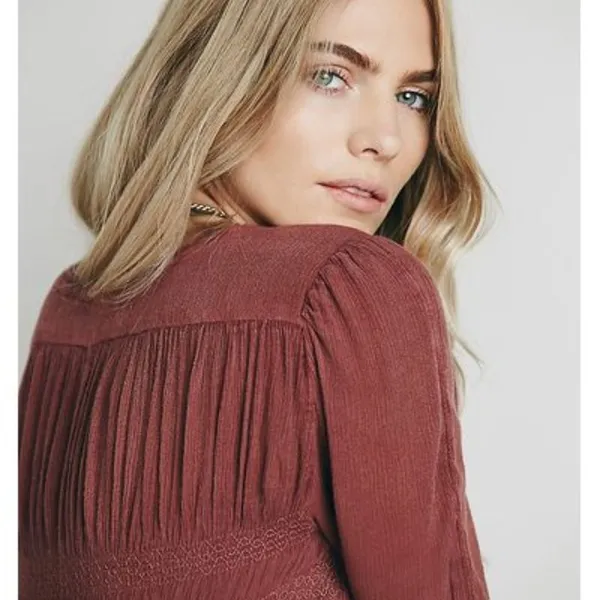 Free People 'Blue Bird' Smocked Tunic - Image 3