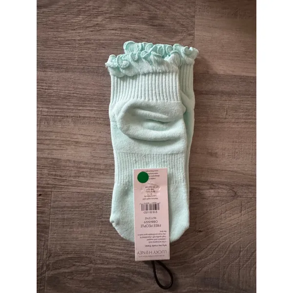 Free People Classic Ruffle Socks NWT Mint Green OS FP Movement - Image 3
