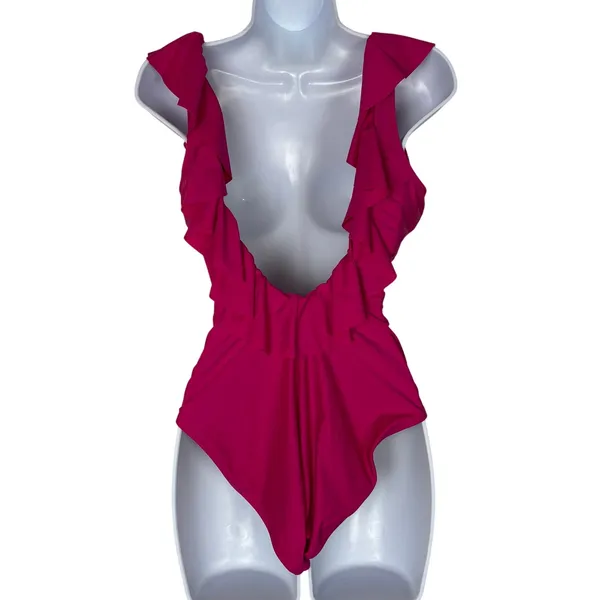 J.Crew Ruffle Scoopback One-Piece Swimsuit Size 8 NWT - Image 3