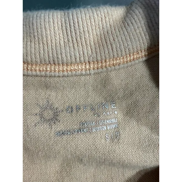 OFFLINE by Aerie‎ Womens Peach Beige Ribbed Seamless High Neck Sports Bra S/P - Image 4
