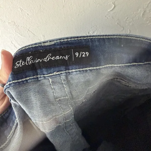 Stella in‎ Dreams Jeans Womens 9 29 Mid Rise Bootcut Sequin Pocket Denim SR116 - Image 11