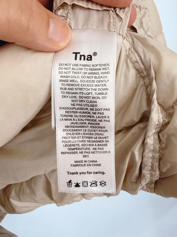 Aritzia TNA The Little Puff Packable Down Jacket Beige Size XS - Image 11