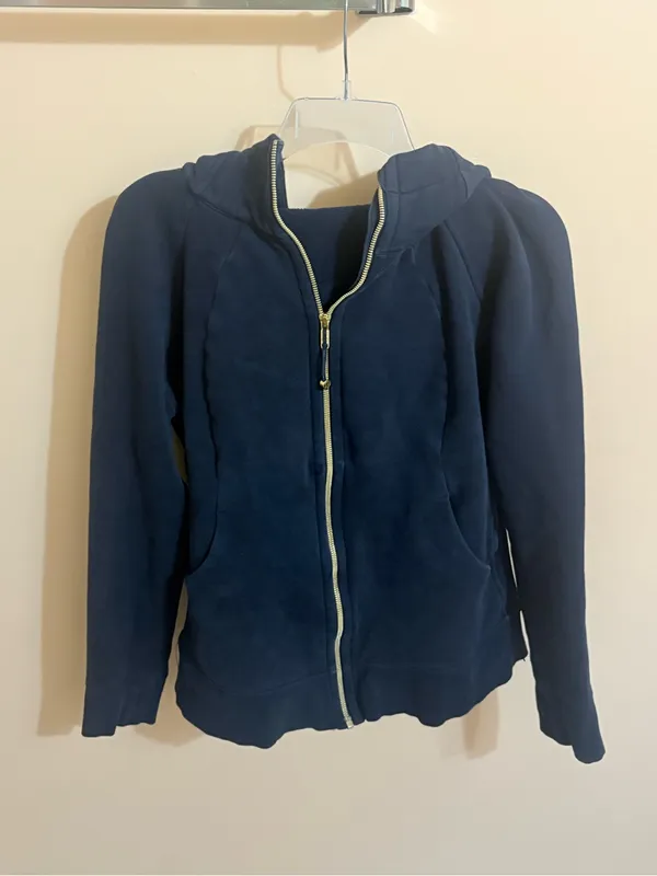 Lululemon Scuba Full-Zip Hoodie in True Navy/Gold - Image 3
