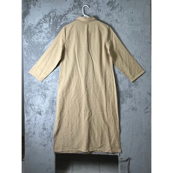 Tommy Bahama Silk Linen Button Front Maxi Shirt Dress Beige Size Large Resort - Image 3