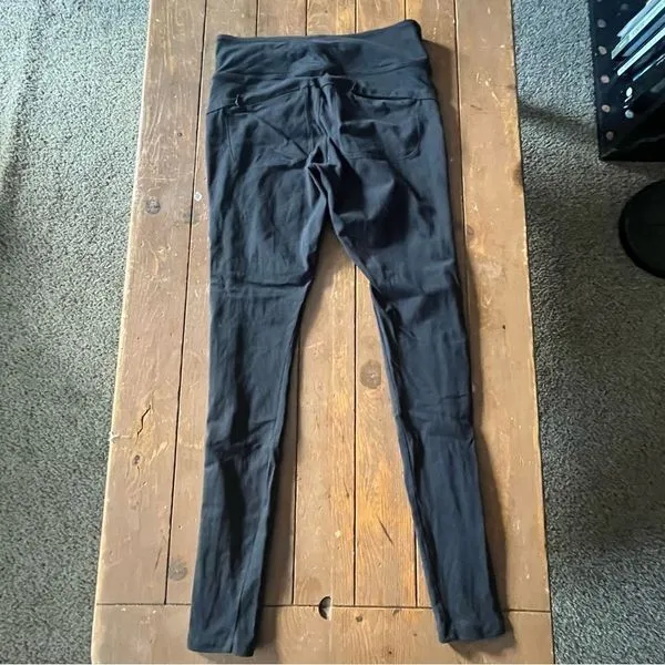 Athleta Black Leggings With Velvet Trim - Image 2
