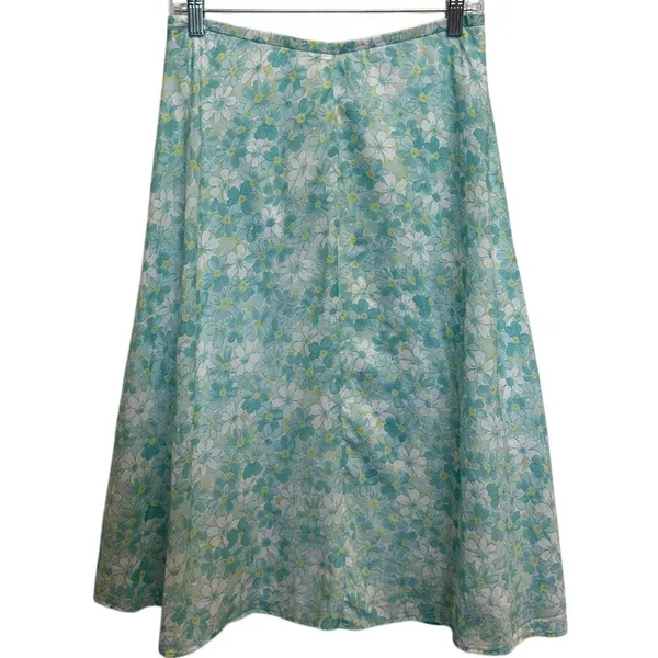 Tyler Boe Aqua Daisy Floral Midi Skirt Cottage Fairy Coastal Granddaughter‎ Sz 8 - Image 3