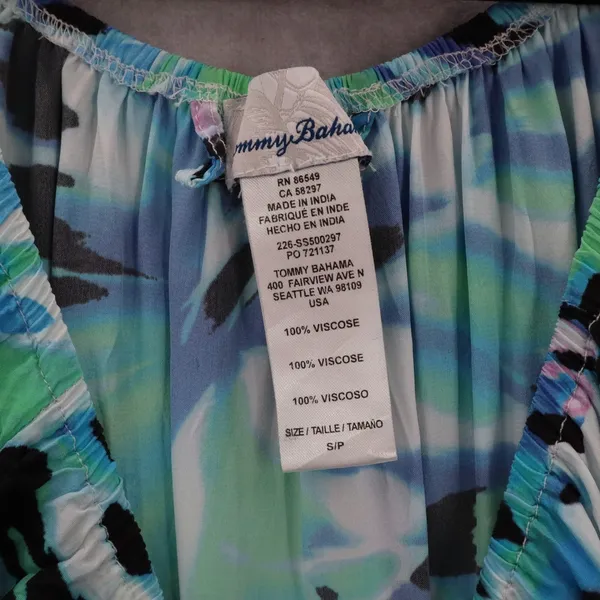 Tommy Bahama Blue Short Fit Flare Preppy Cocktail Business Colorful Dress‎ Small - Image 6