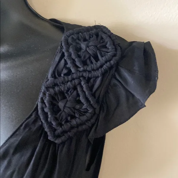 Max Studio Black Wrap Tie Front Blouse size xs - Image 3