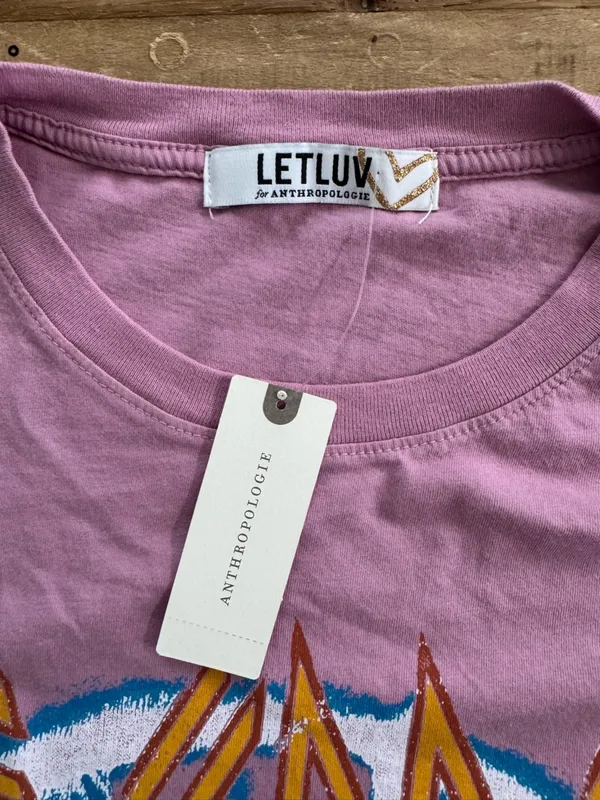 NWT Letluv Def Leopard Adrenalize Tour Tee 🐆 ~ Size XXS Oversized Anthropologie - Image 10