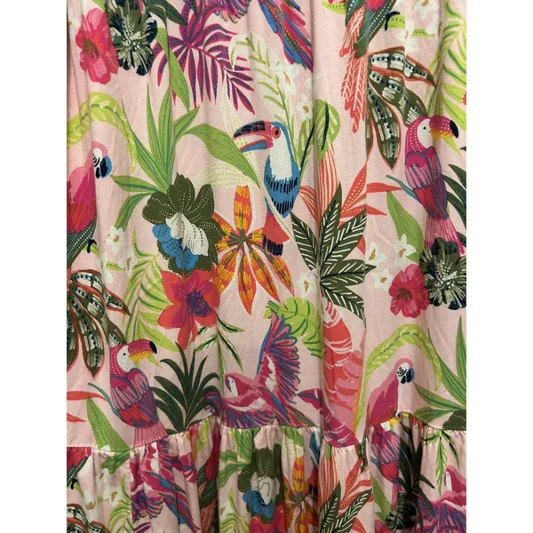 Crown & Ivy Multicolor Floral Tropical Dress Coastal Cruise Beach Modest Large - Image 10