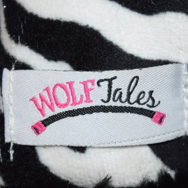 Wolf Tales Scarf w/Handwarmer Pockets, Faux fir, Zebra Print - Image 7