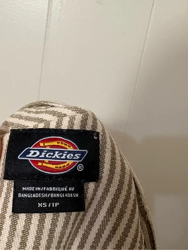 Dickies Women’s Regular Fit Hickory Stripe Bib Overalls Size XS - Image 9