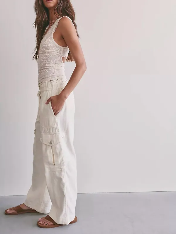 NWOT Free People We The Free Park Ave Pants - ivory - Large - Image 6