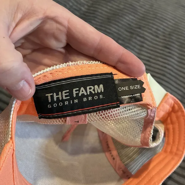 Goorin Bros The Farm Queen Bee Trucker Hat Coral Pink White Mesh Snapback Cap - Image 8