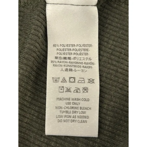 Free People Made in the USA Olive Green Ribbed Slub Knit Swing Tank Top Size M - Image 7