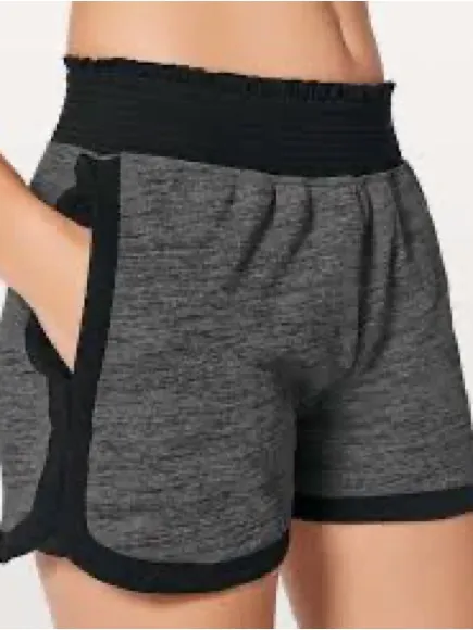 Lululemon Cool And Collected Shorts Women’s Size 8 Gray Black Trim Yoga Athletic - Image 2