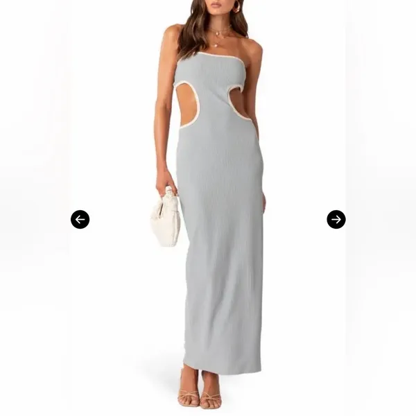 EDIKTED Michelle Cutout Rib Maxi Dress Women's Dress Small - Image 4
