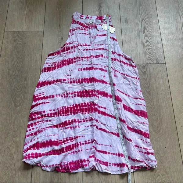 Mud Pie Pink and White Tie-Dye Cover-Up Swing Dress NWT Medium - Image 9