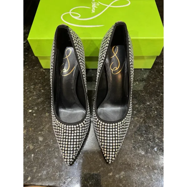 Sam Edelman Antonia Black Glitz I3397M1001 Women's Size 8.5 Rhinestones Disco - Image 3