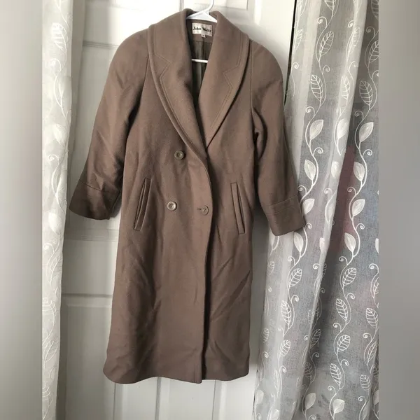 Vintage John Weitz Women Trench Over Coat 100% wool sz 10P minor flaw - Image 3