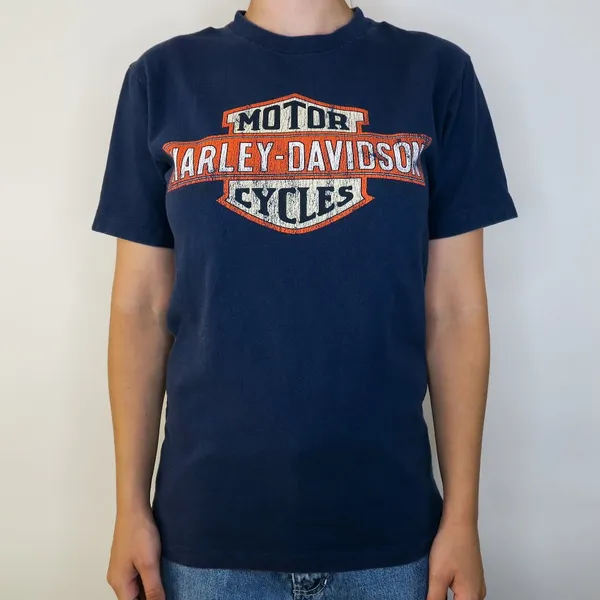 2007 Harley Davidson Navy Blue Shirt - Image 2